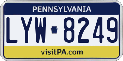 PA license plate LYW8249