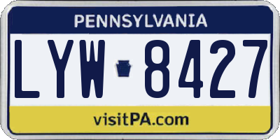 PA license plate LYW8427