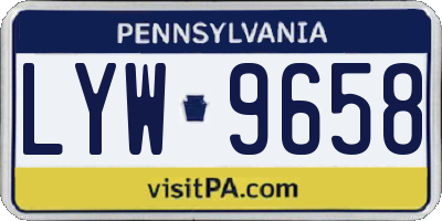 PA license plate LYW9658
