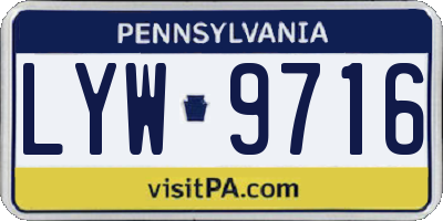 PA license plate LYW9716
