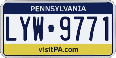 PA license plate LYW9771