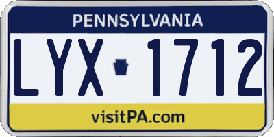 PA license plate LYX1712