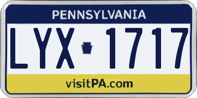 PA license plate LYX1717