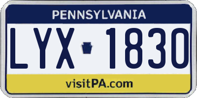PA license plate LYX1830