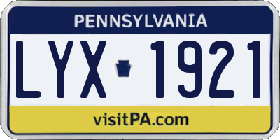PA license plate LYX1921