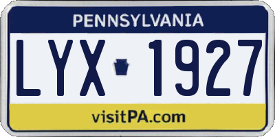 PA license plate LYX1927