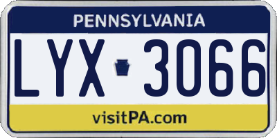 PA license plate LYX3066