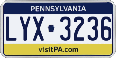 PA license plate LYX3236