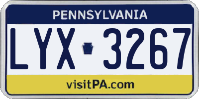 PA license plate LYX3267