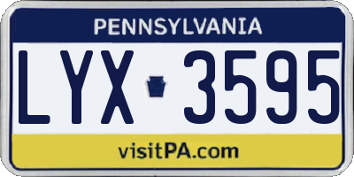 PA license plate LYX3595