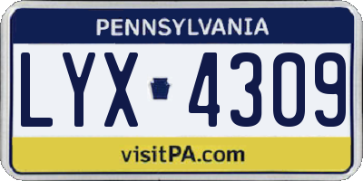 PA license plate LYX4309