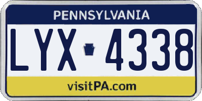 PA license plate LYX4338