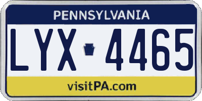 PA license plate LYX4465