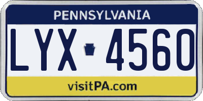 PA license plate LYX4560
