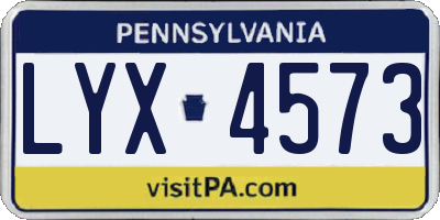 PA license plate LYX4573