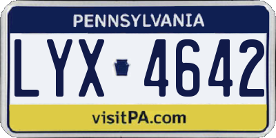 PA license plate LYX4642