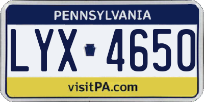 PA license plate LYX4650