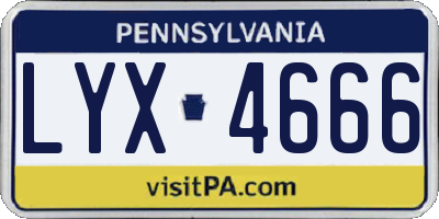 PA license plate LYX4666
