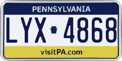 PA license plate LYX4868