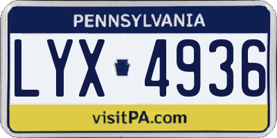 PA license plate LYX4936
