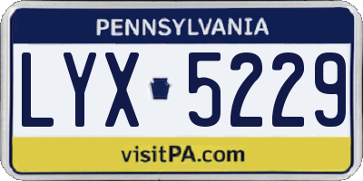 PA license plate LYX5229