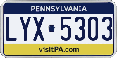 PA license plate LYX5303