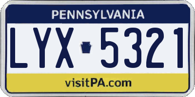 PA license plate LYX5321