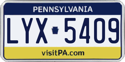 PA license plate LYX5409