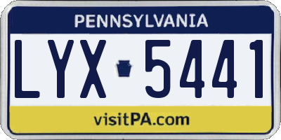 PA license plate LYX5441