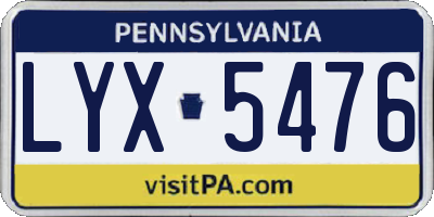 PA license plate LYX5476