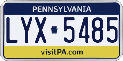 PA license plate LYX5485