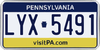 PA license plate LYX5491