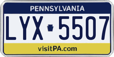 PA license plate LYX5507