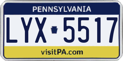 PA license plate LYX5517