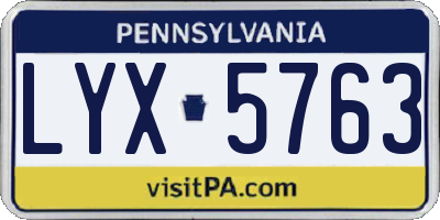 PA license plate LYX5763