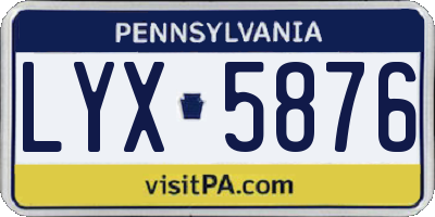 PA license plate LYX5876