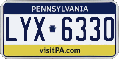 PA license plate LYX6330