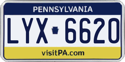 PA license plate LYX6620