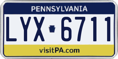 PA license plate LYX6711