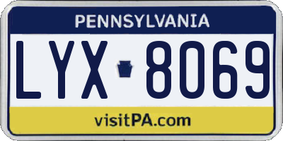 PA license plate LYX8069