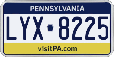 PA license plate LYX8225