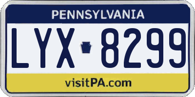 PA license plate LYX8299