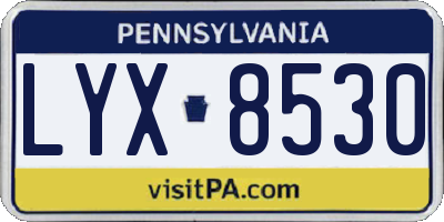 PA license plate LYX8530