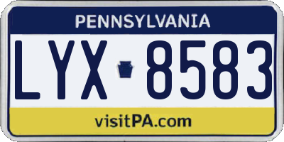 PA license plate LYX8583