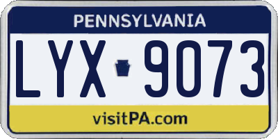 PA license plate LYX9073