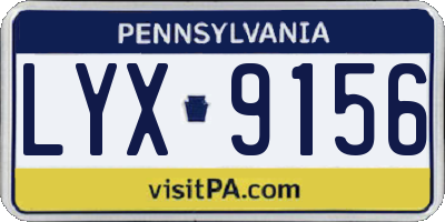 PA license plate LYX9156