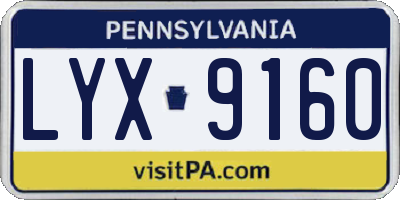 PA license plate LYX9160