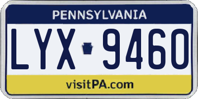 PA license plate LYX9460