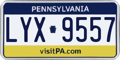 PA license plate LYX9557