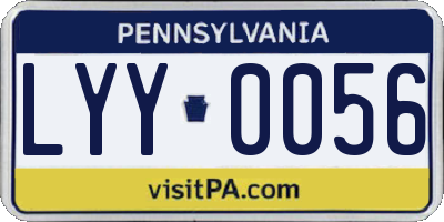 PA license plate LYY0056